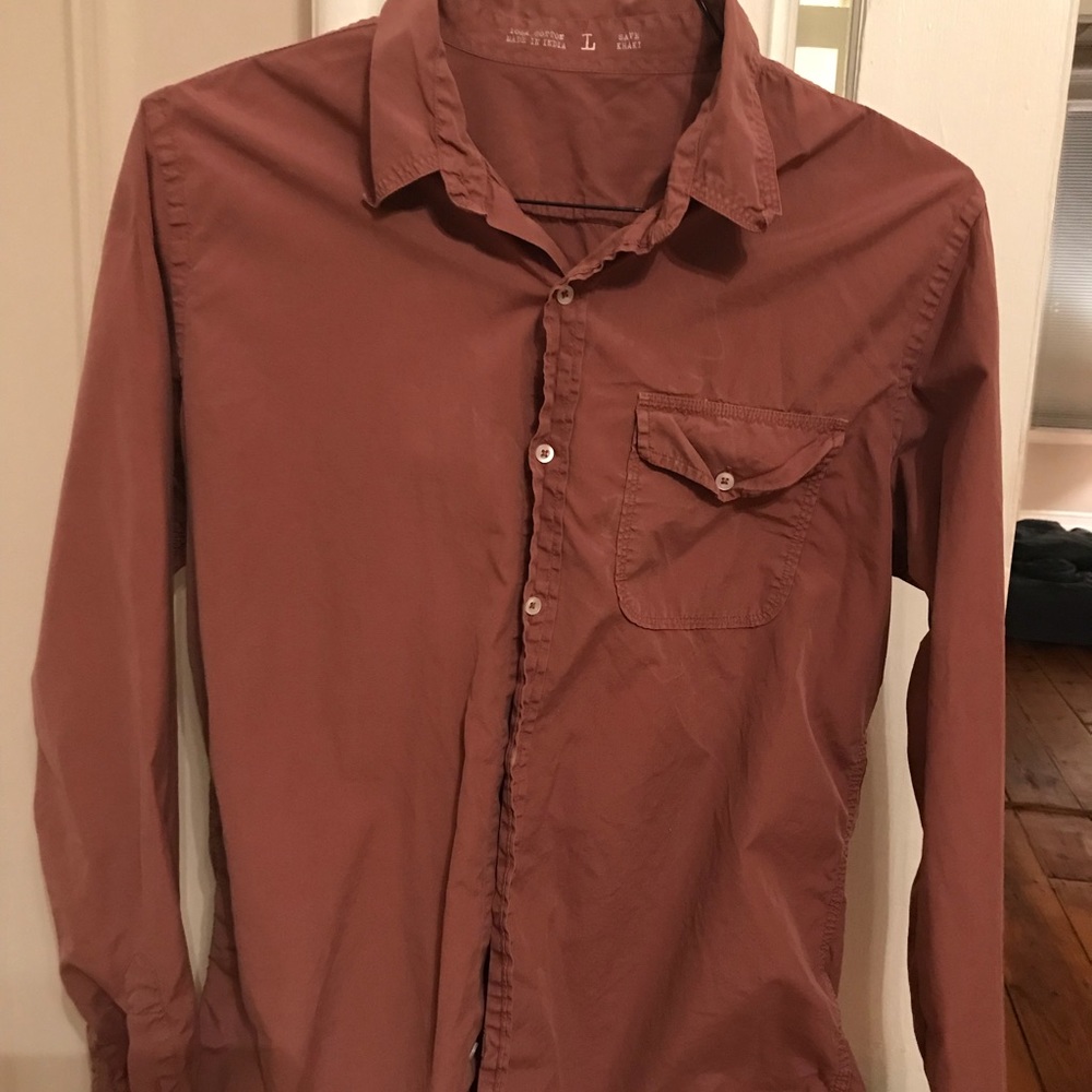 Save Khaki button down shirt